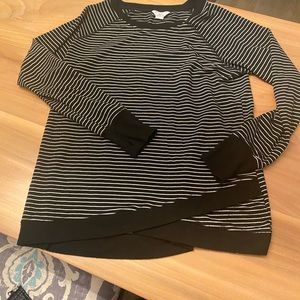 Danskin size large black and white striped sweatshirt